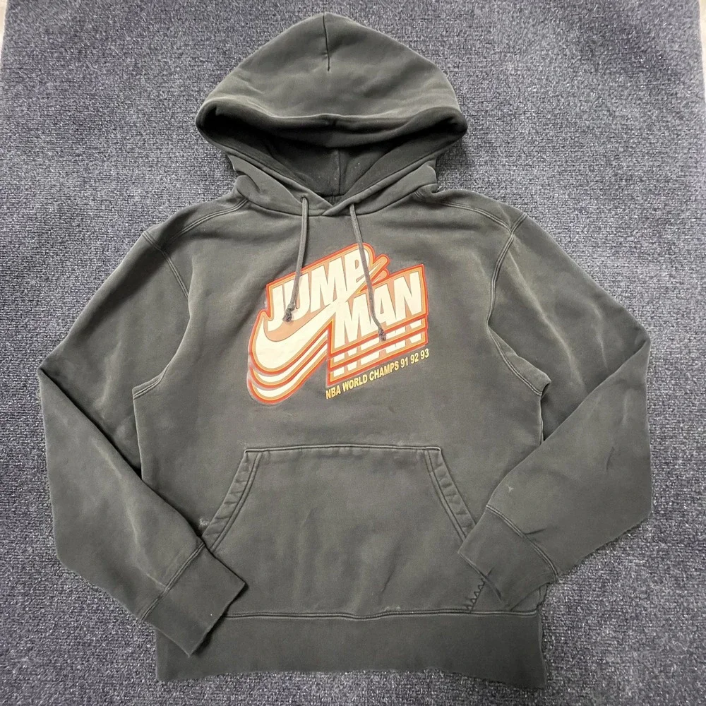 Chicago Bulls Hoodie Mens Small Black NBA Basketball Jumpman World Champs Jordan